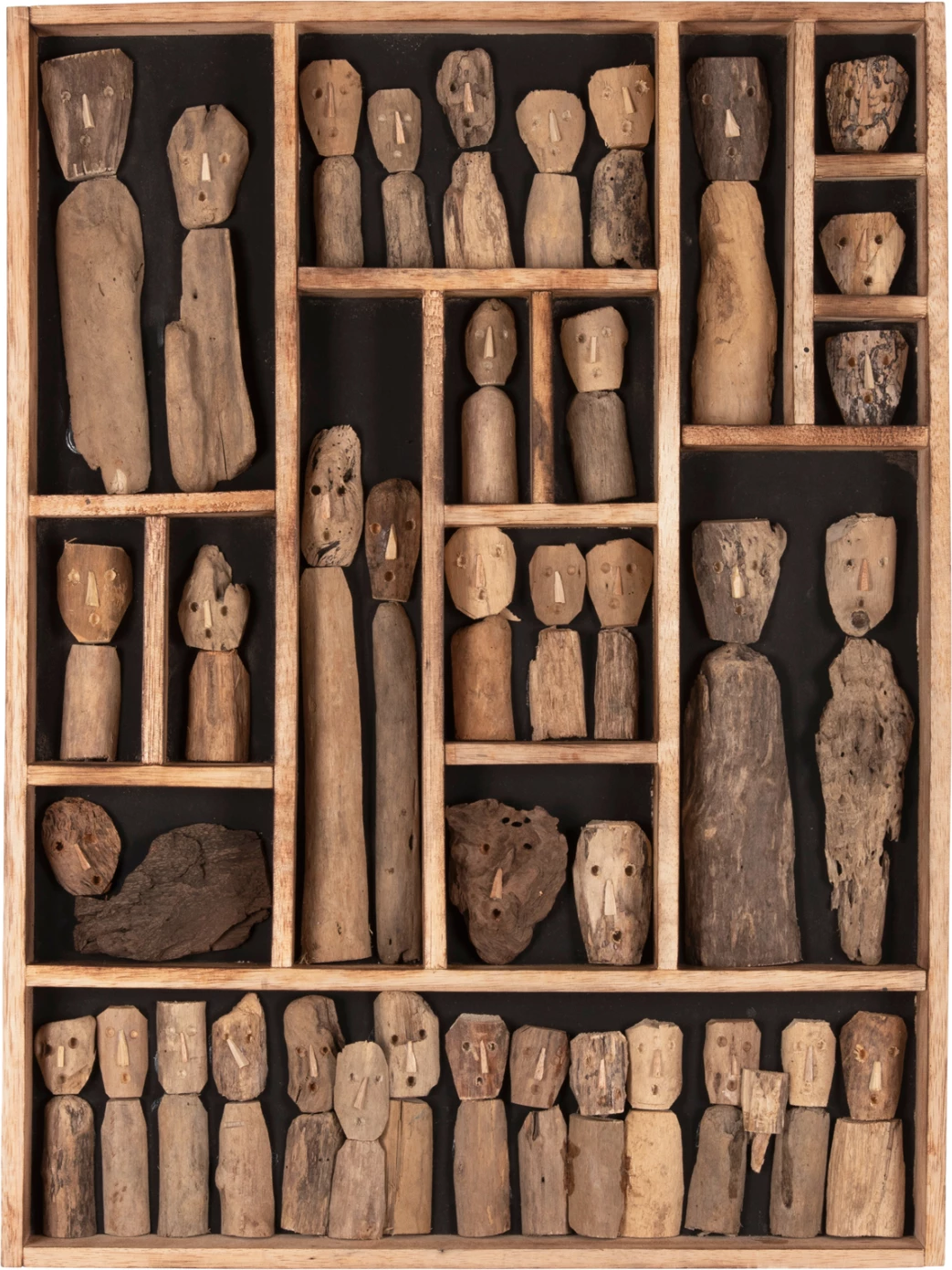 Dekor për mur MYST FH4275 kornizë me figura prej druri të lundruar 60x5x80 cm