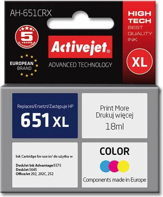 Toner Activejet AH-651CRX (HP 651XL), 18 ml, ngjyra