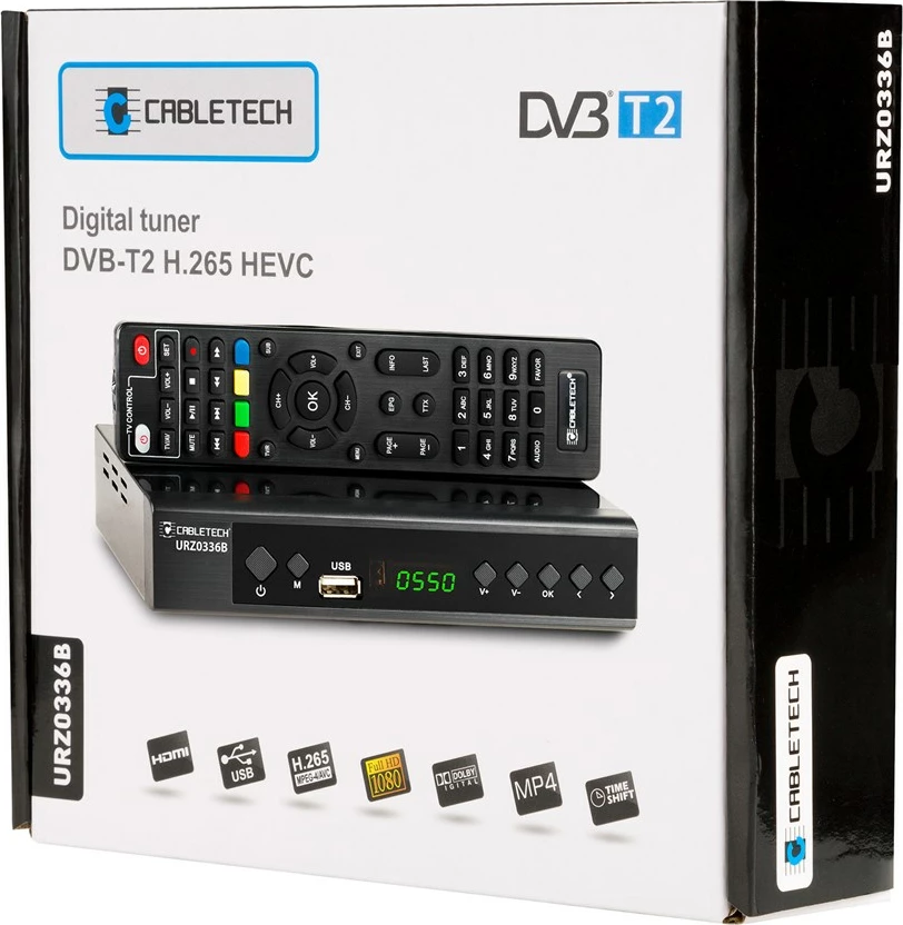 Dekoder Cabletech URZ0336, DVB-T2, H.265 HEVC, i zi
