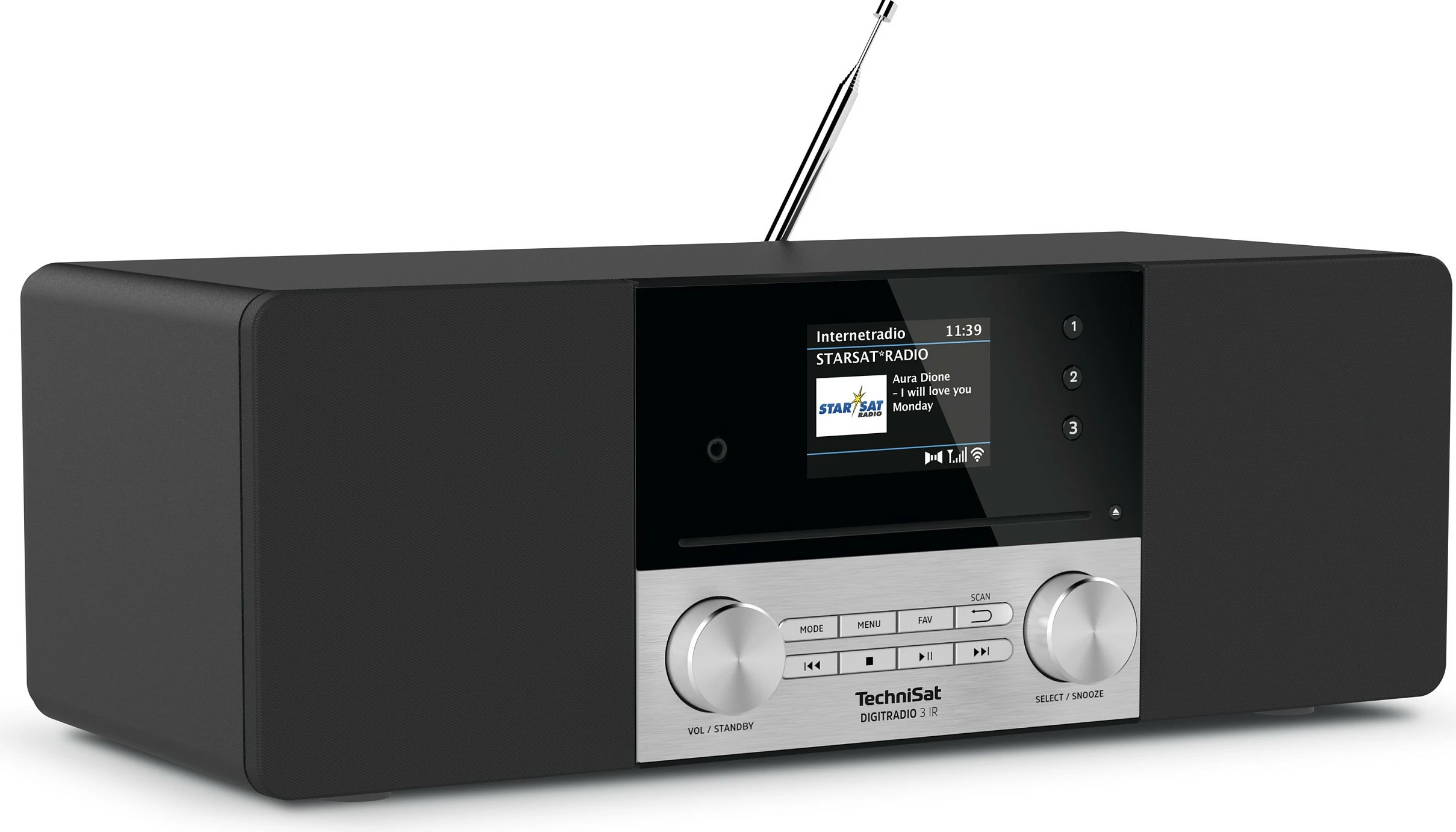 Radio digjitale TechniSat DigitRadio 3 IR, internet, DAB+, FM, e zezë/argjendtë