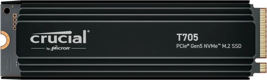 SSD Crucial T705, 2TB, M.2 NVMe, PCIe 5.0, me radiator