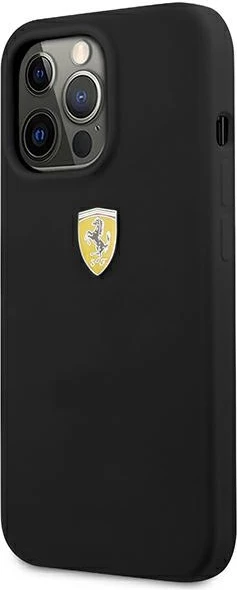 Mbështjellës Ferrari FESSIHCP13XBK për iPhone 13 Pro Max 6.7", silikon, zi