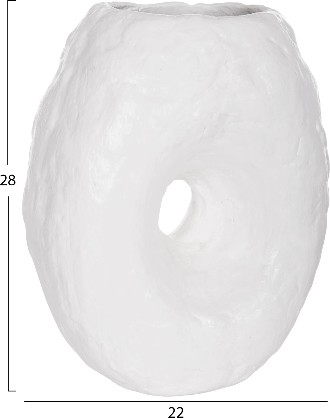 Vazo dekorative tavoline NAMENTIS, terrakotë, e bardhë, FH4673.02S, 22x13x28cm