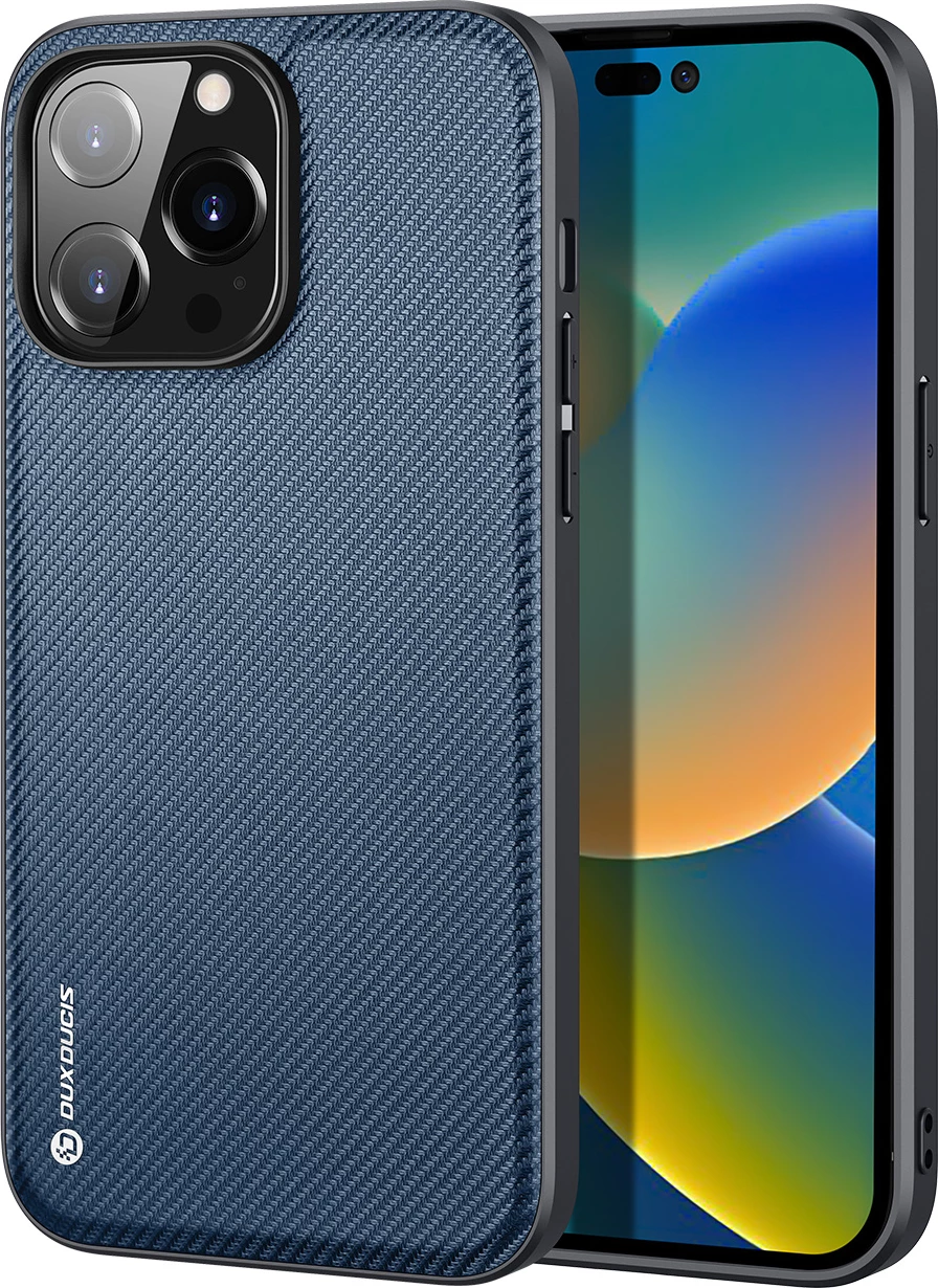 Mbështjellës Dux Ducis Fino për iPhone 14 Pro Max, najlon, kaltër