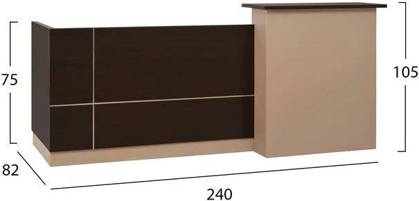 Zyrë pritjeje 240x82 wenge/bezh FH2068.01 240x82x105cm