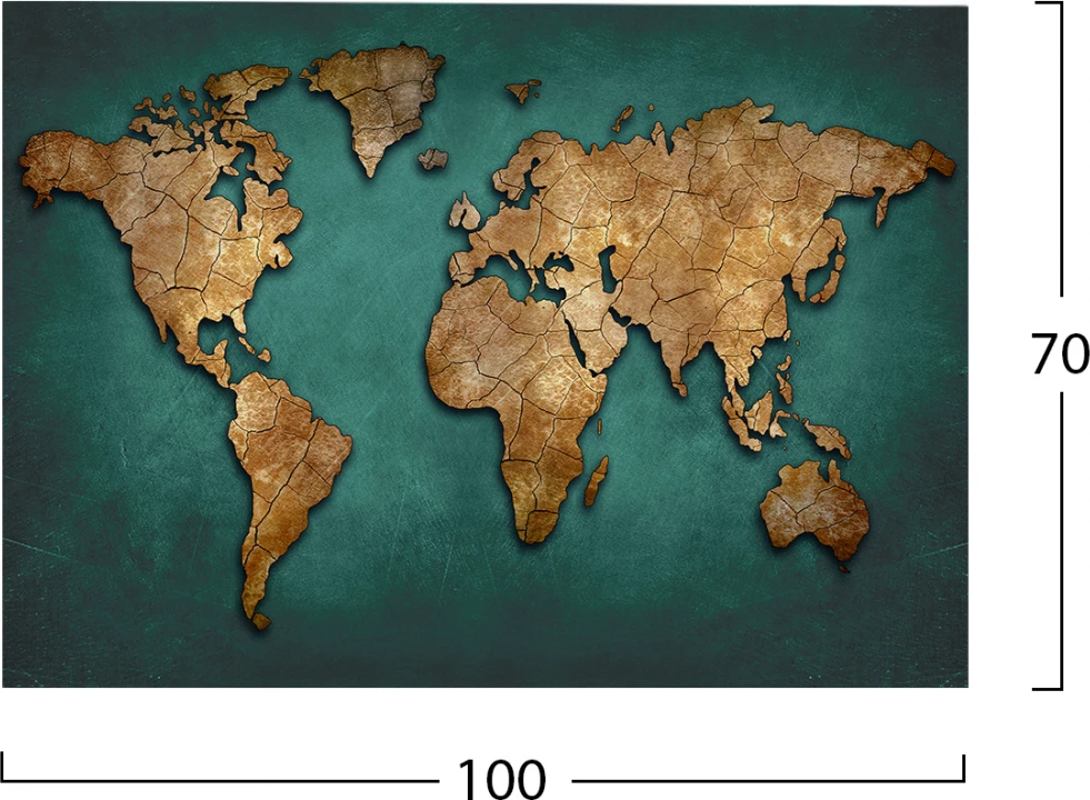 Pikturë kanavace harta e botës FH7197.01 100x3x70 cm