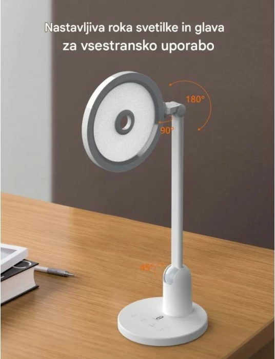 Llambë tavoline LED smart TaoTronics TT-DL1055, ndriçim i rregullueshëm, temperaturë ngjyre e rregullueshme, e bardhë