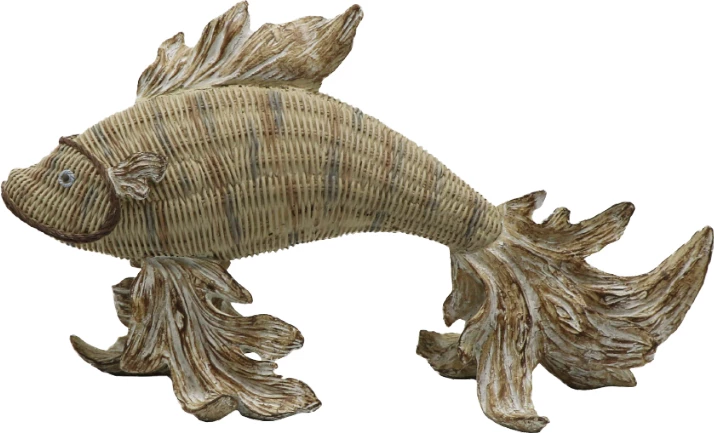 Dekor peshk, polirezine, natyrale, 34x12x19 cm