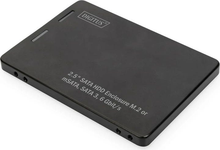 Adapter për SSD Digitus DA-71118, 2.5" SATA, për M.2/mSATA, Alumini, Zi