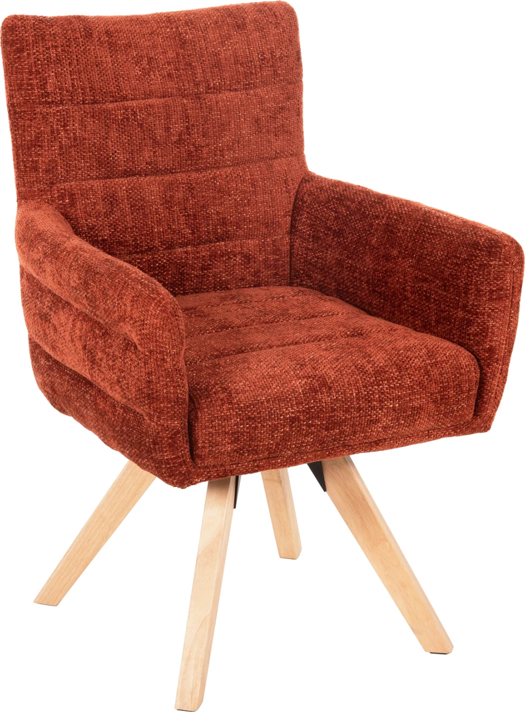 Karrige ngrënieje GAZER, FH9845.06, pëlhurë kafe e kuqërremtë, këmbë druri gome, 66x63x91H cm, set prej 2 copë