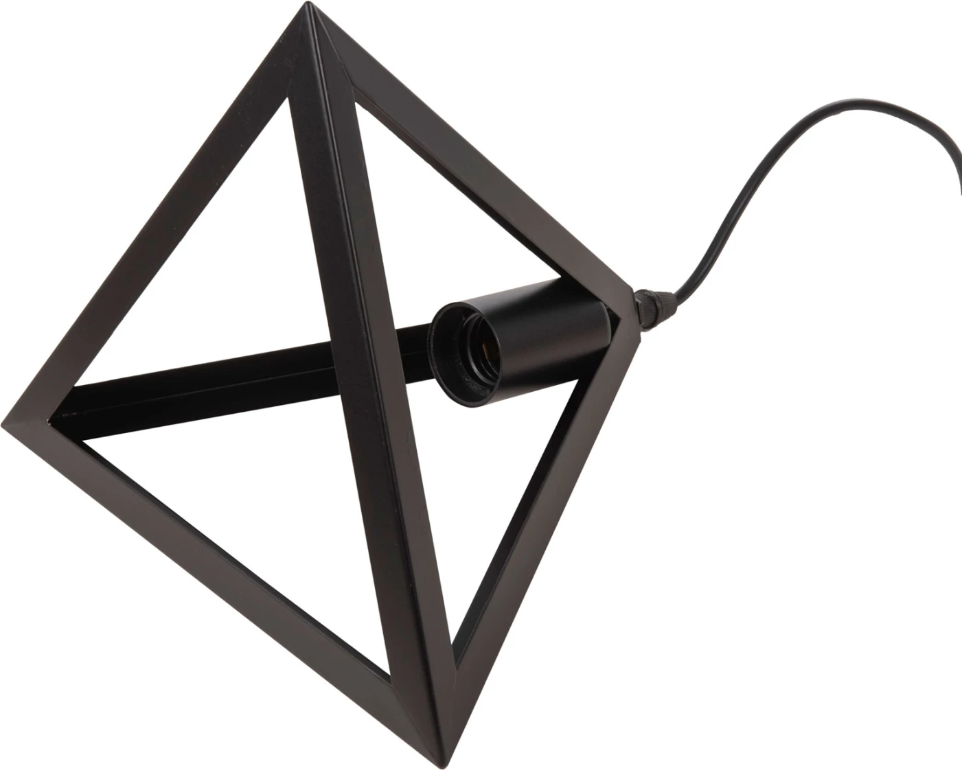 Llambë varëse tavani FH4182 3 kapakë metalikë të zinj piramidë Φ23x124Hcm