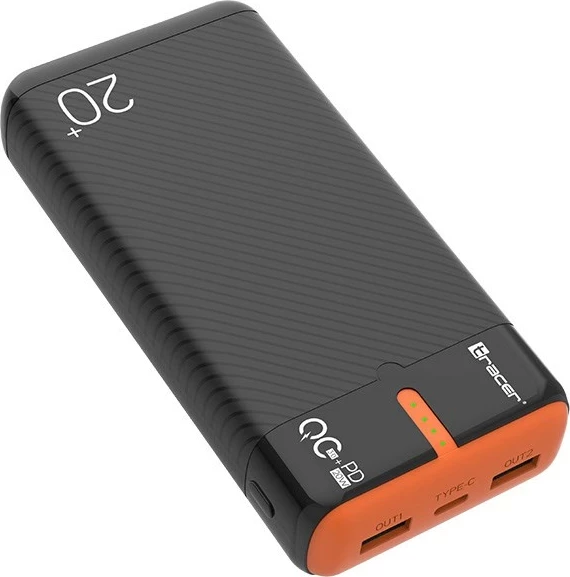 Power bank Tracer EnerGen 20000 mAh, e zezë, portokalli