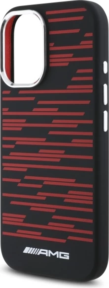 Mbështjellës Mercedes AMG Silicone Graphics MagSafe për iPhone 16, i zi