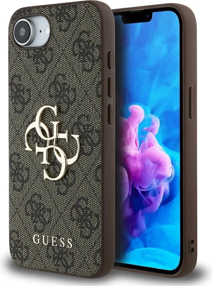 Mbështjellës Guess 4G Big Logo për iPhone 16e, Kafe
