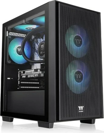 Kasë Thermaltake Versa H16 TG, Micro Tower, ARGB, e zezë