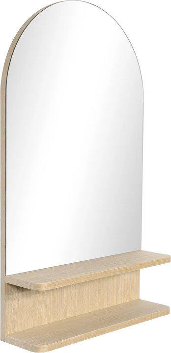 Pasqyrë me rafte Mensola, MDF, ngjyrë druri natyrale, 45.7x12.7x76.2cm