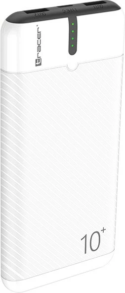Power bank Tracer EnerGo 10000mAh 5V/2A 2x USB-A + USB-C 37Wh bardhë-zi kabllo USB-C në set