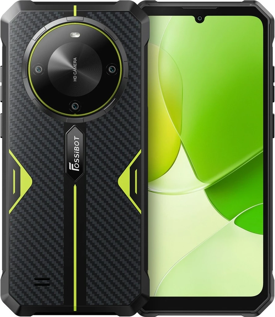 Celular, Fossibot F105 CH, 6.74", 4GB/64GB, Android 14, 4G LTE, bateri 10300mAh, Dual SIM, jeshile