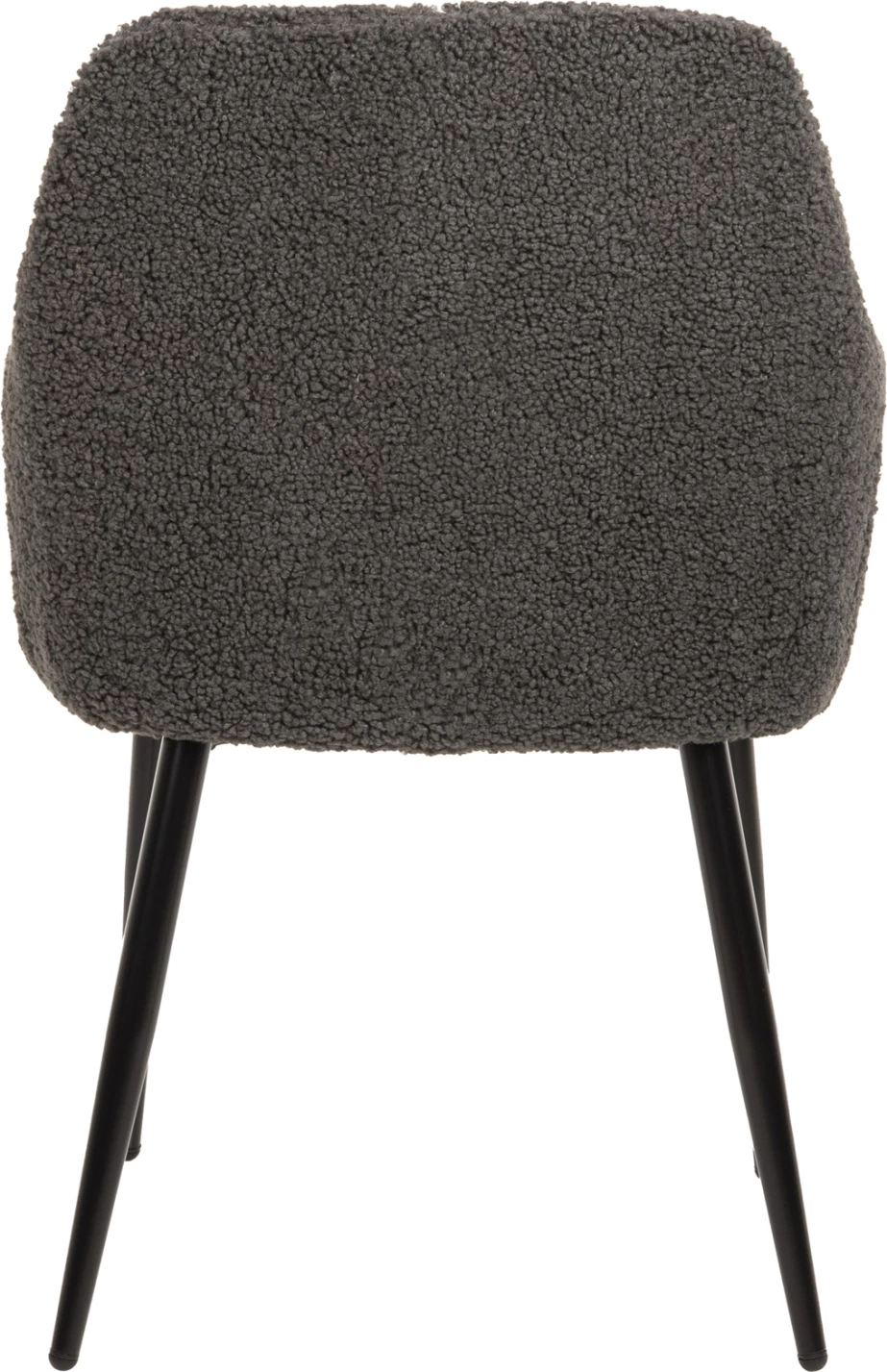 Karrige me krahë SHELLY FH8591.01, pëlhurë TEDDY, këmbë metalike, gri-e zezë, 57x55x87H cm., set prej 2 copë