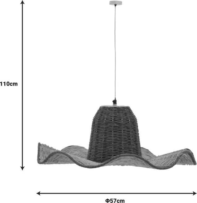 Llambë tavani Darla Inart E27 natyrale D57x110cm