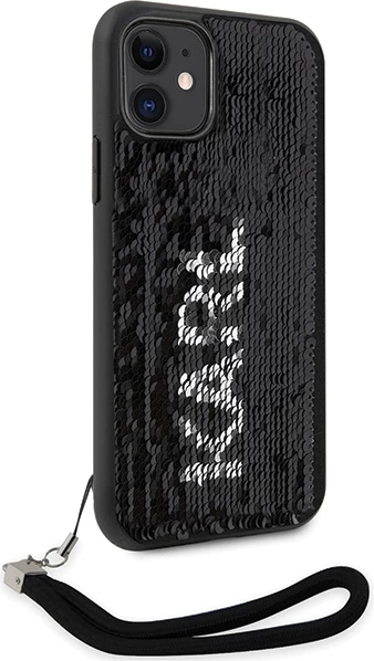 Mbështjellës Karl Lagerfeld KLHCN61PSQRKS për iPhone 11/XR 6.1", Sequins Cord, argjendtë