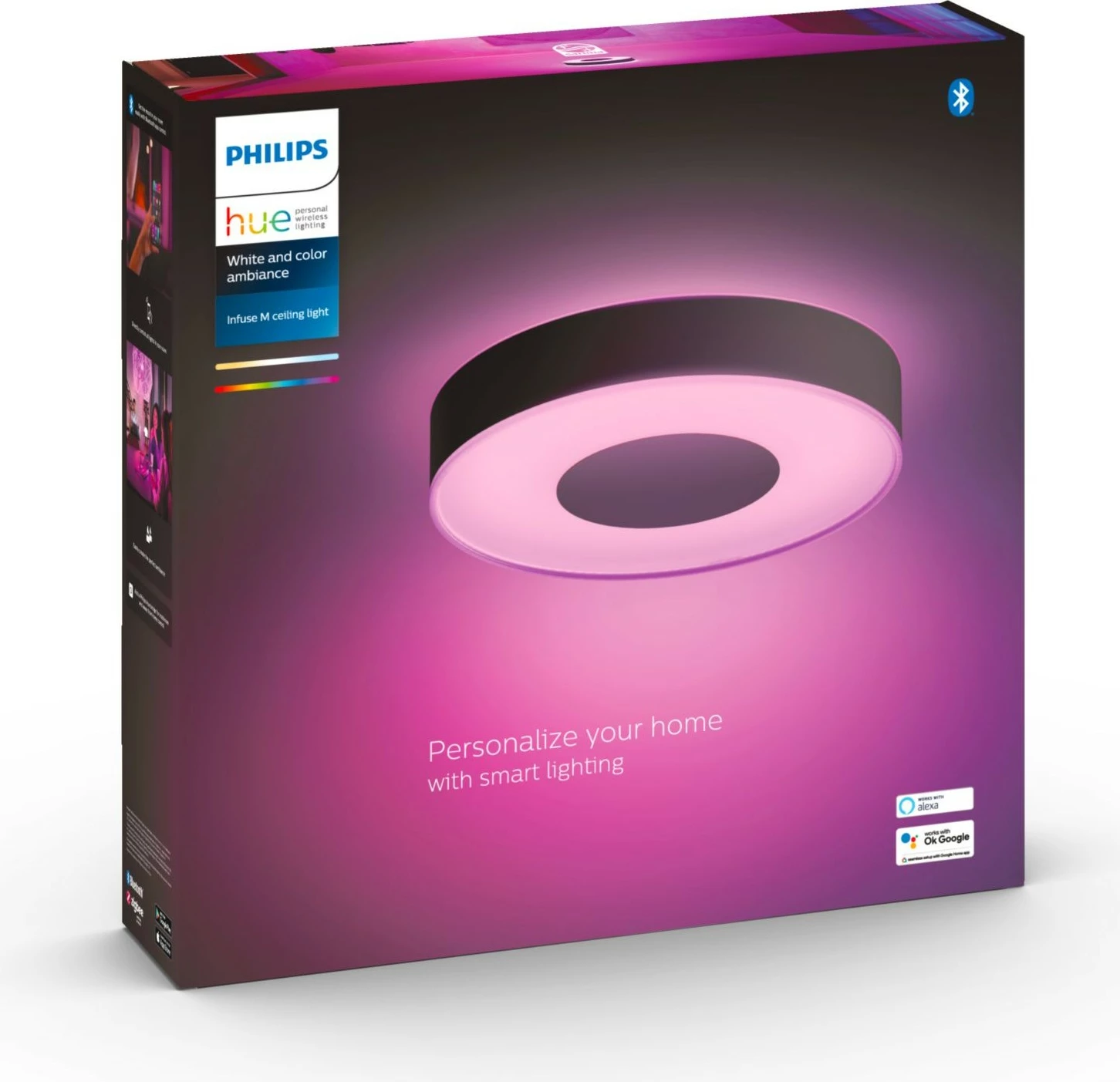 Dritë tavani smart Philips Hue Infuse, LED, Bluetooth, Metal, E zezë
