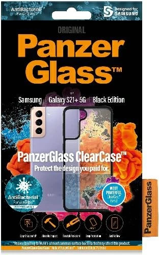 Mbështjellës PanzerGlass ClearCase për Samsung Galaxy S21+, transparent dhe zi