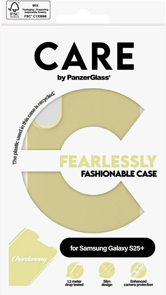 Mbështjellës PanzerGlass CARE për Samsung Galaxy S25+, e verdhë