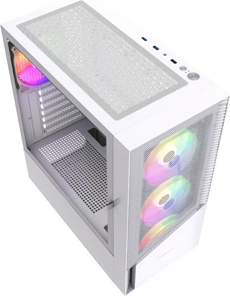Kasë Gembird Fornax 4300, Midi Tower, ATX, ARGB, e bardhë