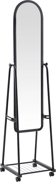 Pasqyrë me rrota, rafte, ngjyrë e zezë, Lomna, 38.5x37.5x160cm