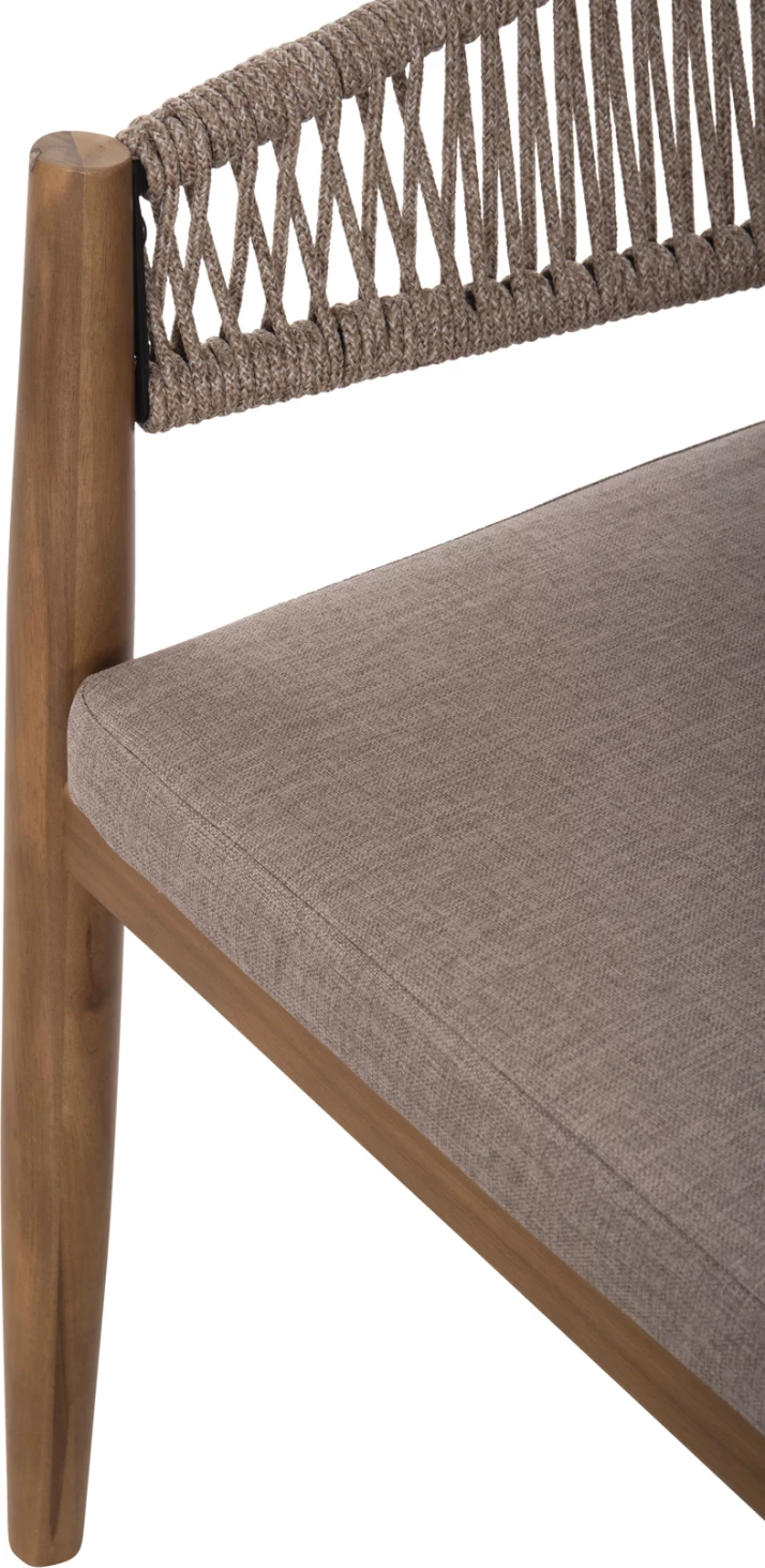 Karrige për terasë NAVAN FH6135.02 dru akacie natyral-litar najloni bezhë 59x58x76H cm, set prej 4 copë