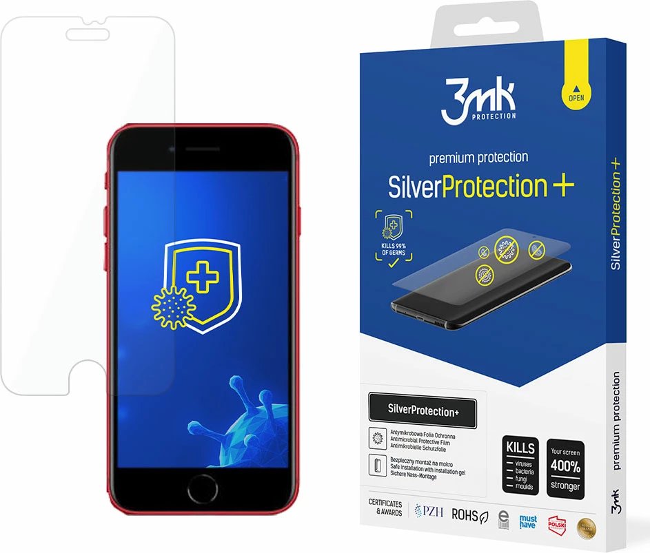 Mbështjellës mbrojtës ekrani 3mk SilverProtection+ për iPhone SE 2022/2020, iPhone 8/7