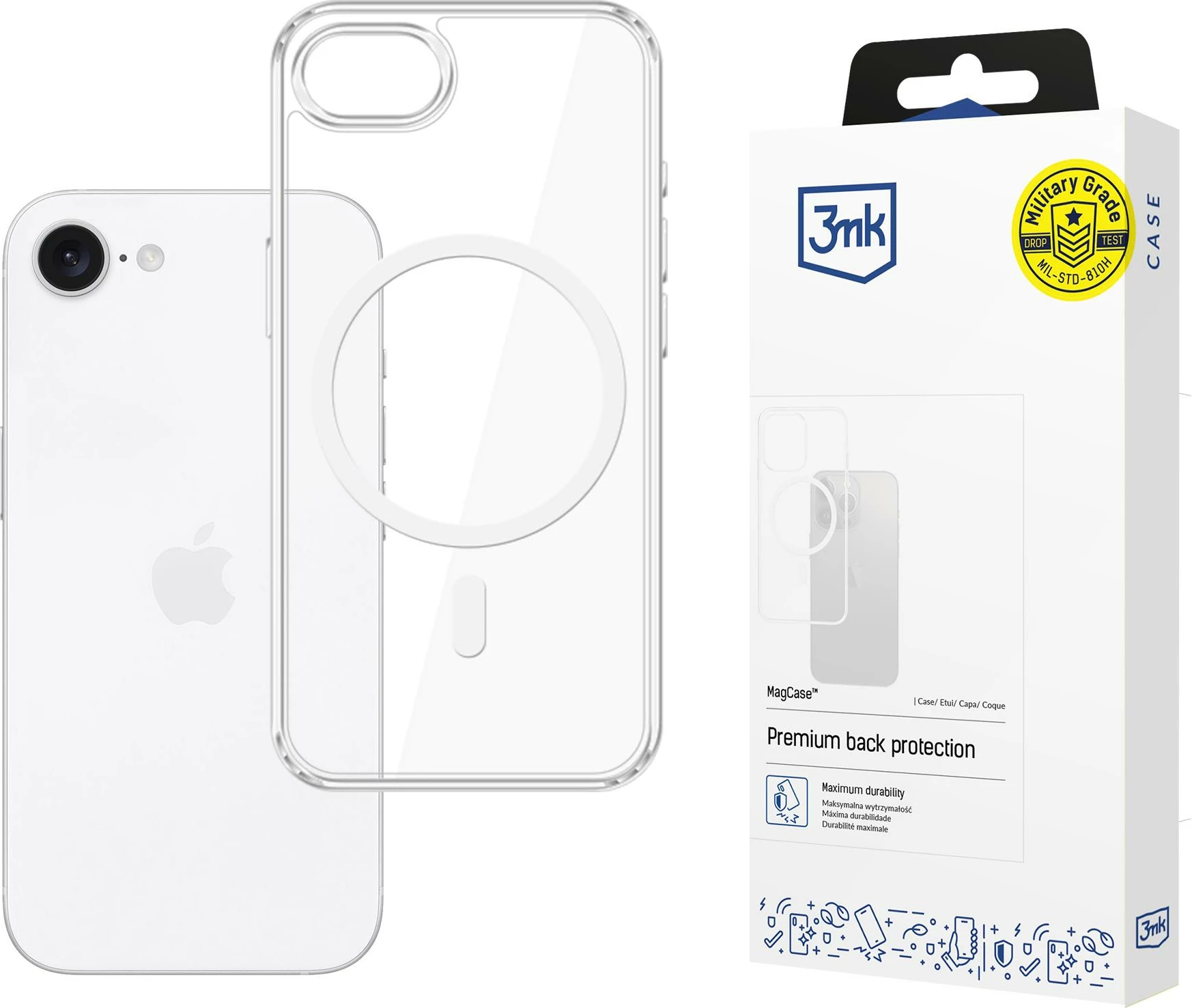 Mbështjellës 3mk MagCase për iPhone 16e / SE4, Transparent