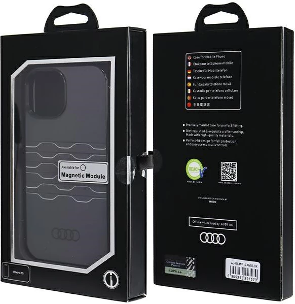 Mbështjellës Audi IML MagSafe për iPhone 15/14/13, i zi