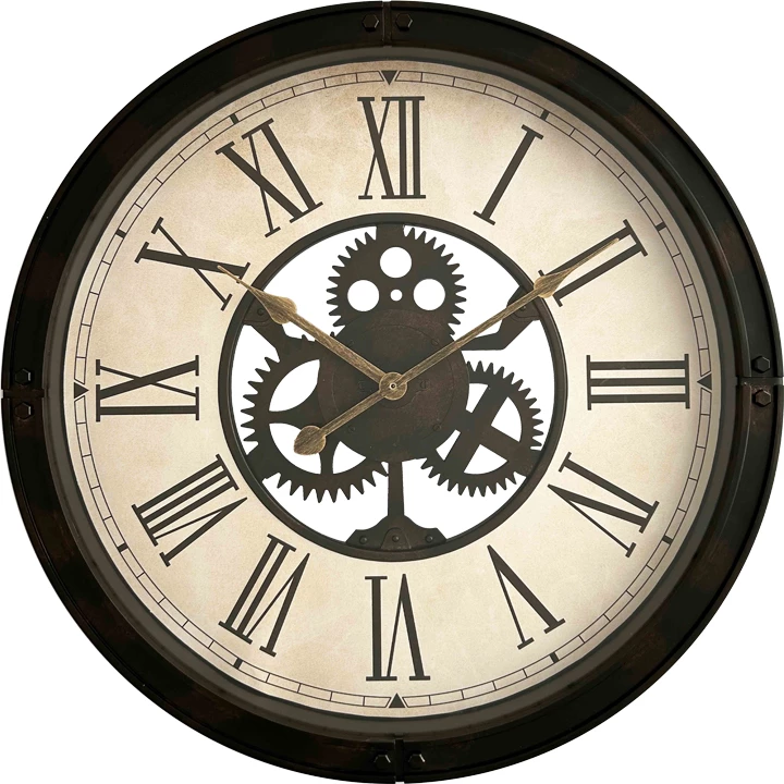 Orë muri Candal Inart, ngjyrë e zezë antike, D45.7x5.2cm