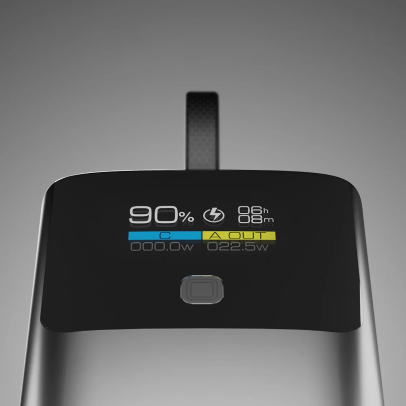 Powerbank SBS 10000mAh me LCD, PD 20W, USB-C kabllo e integrume, Gri