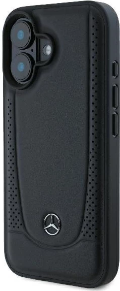Mbështjellës Mercedes Leather Urban për iPhone 16, i zi