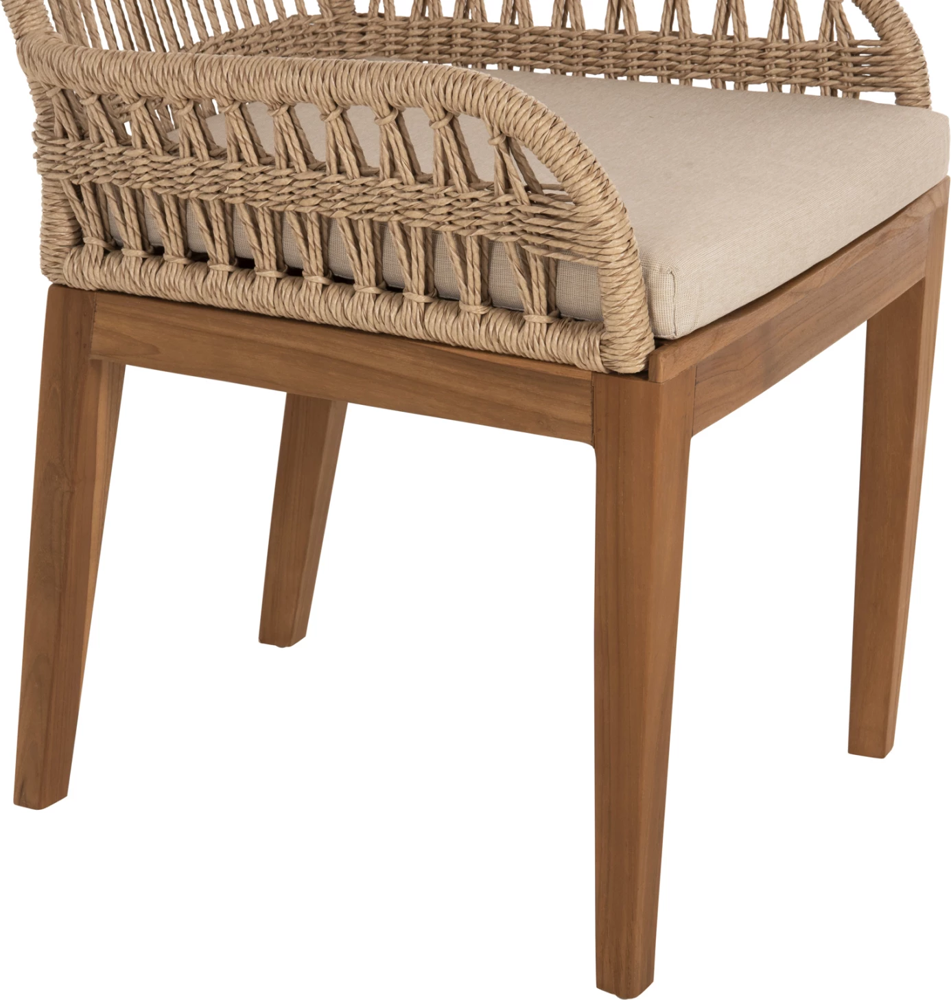 Karrige STARDOM, dru teak dhe litar, ngjyrë natyrale, FH9760.01, 57x65x83H cm