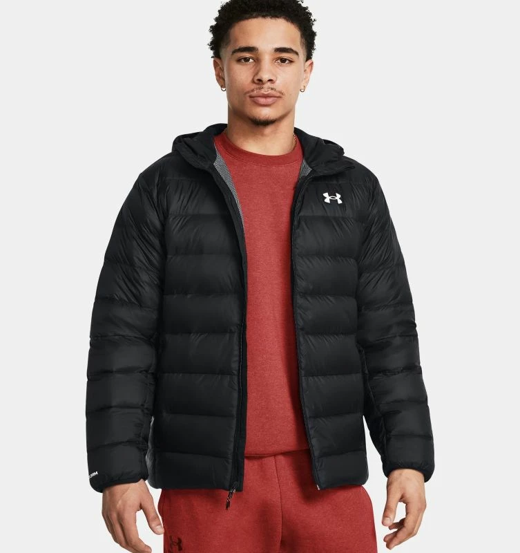 Jakne për meshkuj Under Armour Legend Down Hooded, e zezë