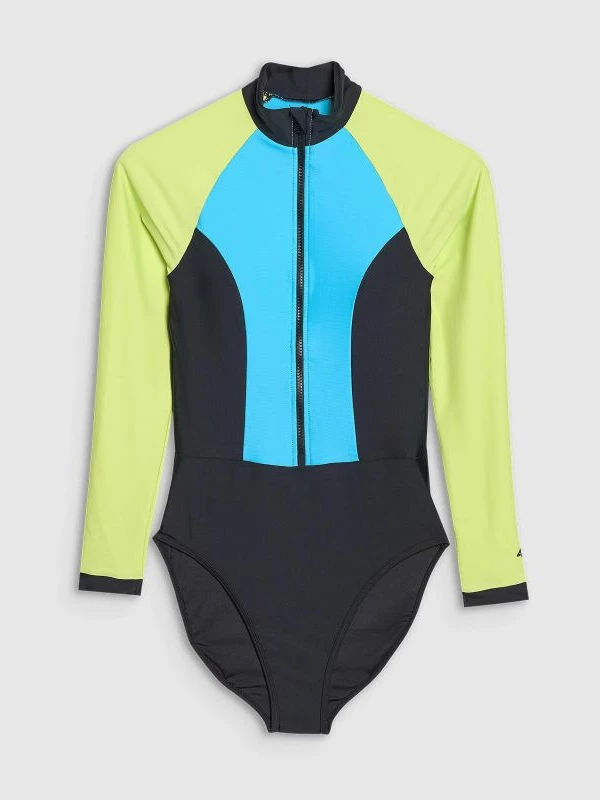 Kostum banje njëpjesësh për femra 4f, me mëngë të gjata