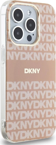 Mbështjellës DKNY IML Mono & Stripe MagSafe për iPhone 13 Pro / 13, Rozë