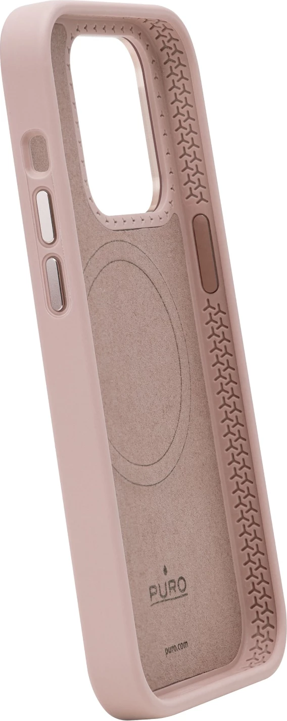 Mbështjellës Puro Icon Mag Pro MagSafe për iPhone 15, silikon, rozë
