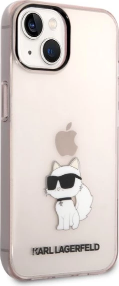 Mbështjellës Karl Lagerfeld KLHCP14MHNCHTCP për iPhone 14 Plus 6.7", Choupette, Rozë