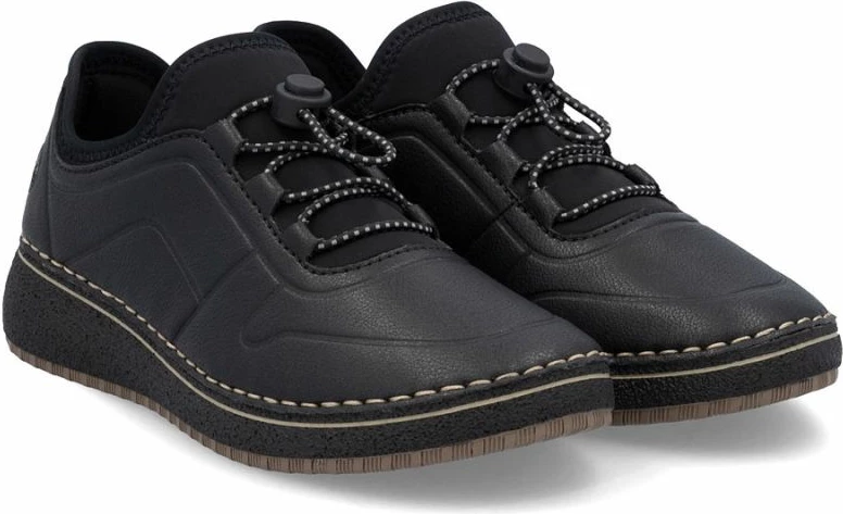 Këpucë me takë të lartë Rieker për femra, të zeza