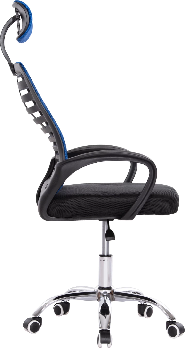 Karrige zyre TRAIL2 FH1193.36, ngjyrë blu dhe e zezë, pëlhurë rrjetë-krom, 61x61x116H cm.