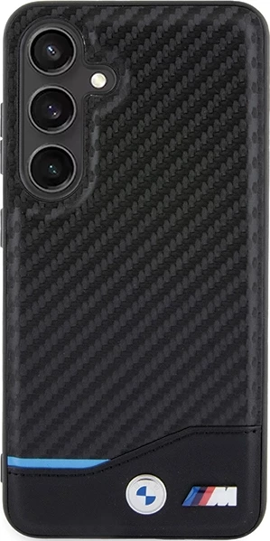 Mbështjellës BMW Leather Carbon për Samsung Galaxy S24, i zi