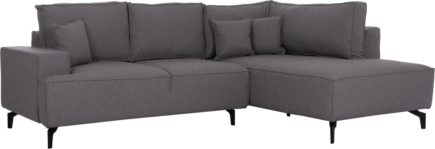 Kënd-sofë krevate me hapësirë për depo, Saffira FH3303.01R, material gri, 270x195x100cm