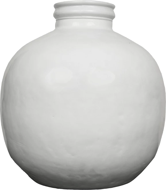 Vazo ICE AGE, qelq i ricikluar, e bardhë, 32x32x35cm