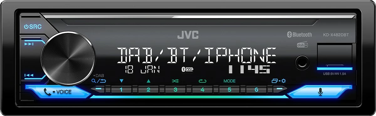 Radio veture JVC KD-X482DBT, Bluetooth, USB, DAB, i zi