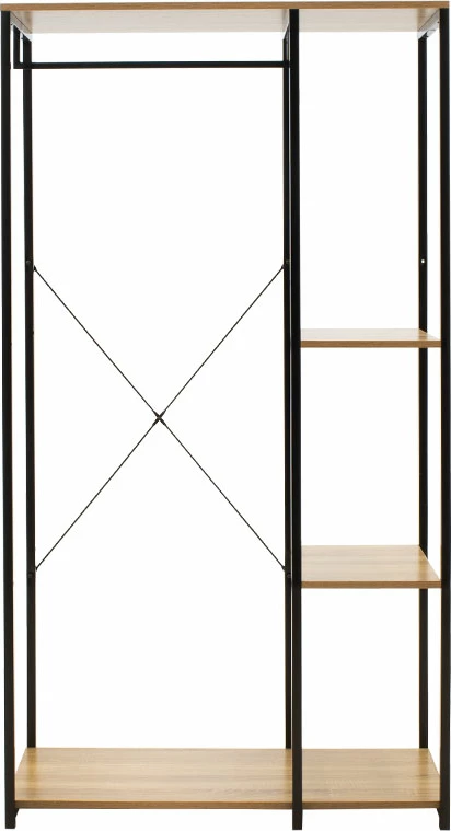 Njësi hyrëse Ramon ngjyrë lisi me kornizë metalike të zezë 90,5x41x167cm